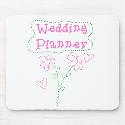 Pink Flowers Wedding Planner Mouse Pads