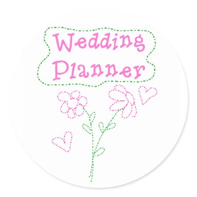 Pink Flowers Wedding Planner Sticker