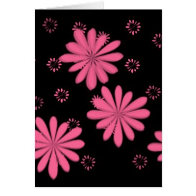 With Black Background. Pink Flowers With Black