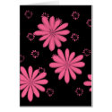 Pink Flowers With Black Background cards by NixxysPicks Pink Flowers With Black Background cards
