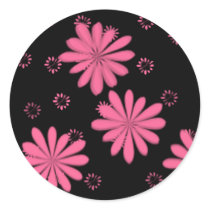 Pink Flowers With Black Background stickers by NixxysPicks Pink Flowers With Black Background stickers