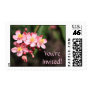 Pink Flowers - You're Invited on Postage Stamp