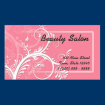 Pink Flowery Swirls Business & Appointment Card business cards