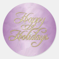 Pink Foil Happy Holidays Diamond Sticker