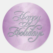 Pink Foil Happy Holidays Diamond Sticker