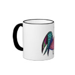 Pink Folk Art Rooster Coffee Mugs
