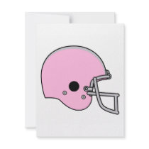 Pink Football Helmet Custom Invitation