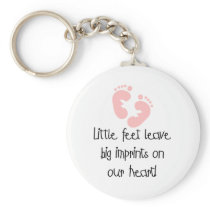 Pink Footprints Little Feet Big Imprints Keychains