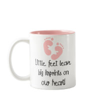 Pink Footprints Little Feet Big Imprints mugs