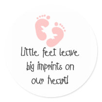 Pink Footprints Little Feet Big Imprints Stickers