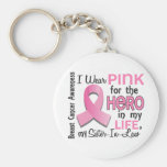 Pink For Hero 3 Sister-In-Law Breast Cancer Key Chain