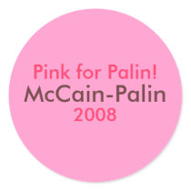 Pink for Palin!, McCain-Palin, 2008 Stickers by mccain_palin2008 Pink for Palin!, McCain-Palin, 2008 Stickers
