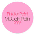 Pink for Palin!, McCain-Palin, 2008 Stickers by mccain_palin2008 Pink for Palin!, McCain-Palin, 2008 Stickers