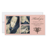 PINK FORMAL COLLAGE | WEDDING THANK YOU CARD PHOTO CARD TEMPLATE