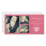 PINK FORMAL COLLAGE | WEDDING THANK YOU CARD CUSTOM PHOTO CARD