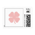 Pink Four Leaf Clover Shamrock Postage Stamp