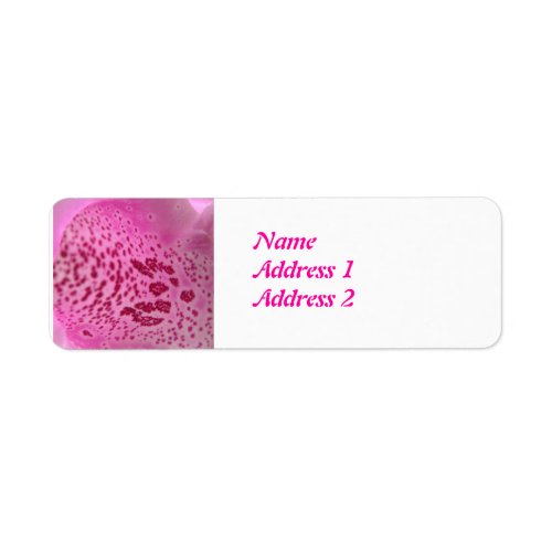 Pink Foxglove Petal Custom Address Labels label