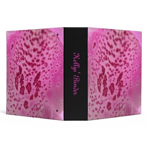 Pink Foxglove Petal Custom Binder binder