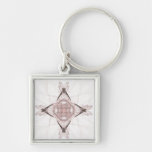 Pink Fractal Art Diamond Key Chain