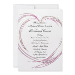 Pink Fractal Heart Rehearsal Dinner Personalized Invites