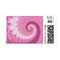 Pink Fractal Wave postage by niagaragirl Pink Fractal Wave postage