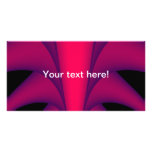 Pink fractals personalized photo card