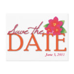 Pink Frangipani Save the Date Postcards
