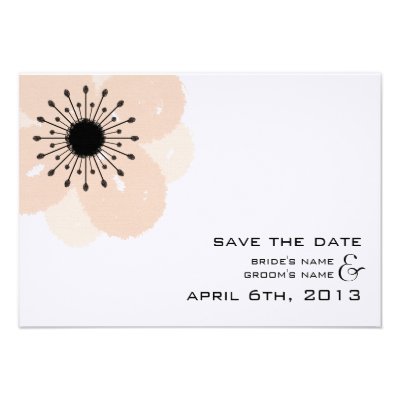 Pink French Anemone Modern Wedding Save The Date Custom Invite