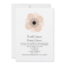 Pink French Anemone Wedding Invitation