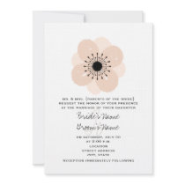 Pink French Anemone Wedding Invitation