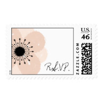 Pink French Anemone Wedding R.S.V.P. Stamps