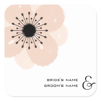 Pink French Anemone Wedding Sticker