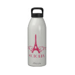 Pink French Flourish Water Bottle