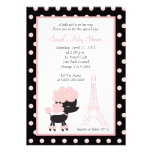 PINK FRENCH POODLE Ooh la la 5x7 Baby Shower Invite
