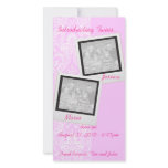 Pink Frilly Lace Twin Photo Announcement Cards Photo Card Template