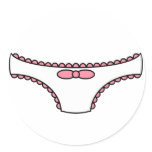 Pink Frilly Panties Round Sticker
