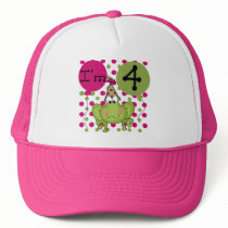 Pink Frog 4th Birthday Tshirts and Gifts Mesh Hat