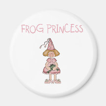Pink Frog Princess Fridge Magnet