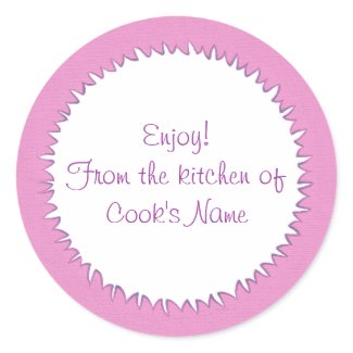 Pink From the Kitchen of Personalized Stickers