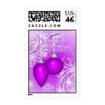 Pink Frosted Flourishes Winter Postage Stamp