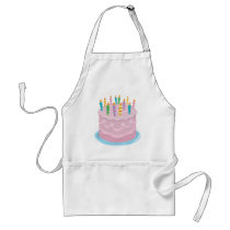 Pink Frosting Bakery-style Birthday Cake Apron
