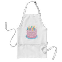 Pink Frosting Bakery-style Birthday Cake Apron