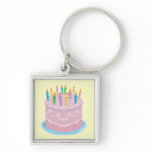 Pink Frosting Bakery-style Birthday Cake Keychain