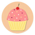Pink Frosting Cupcake with Background stickers by raenif Pink Frosting Cupcake with Background stickers