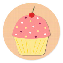 Pink Frosting Cupcake with Background stickers by raenif Pink Frosting Cupcake with Background stickers