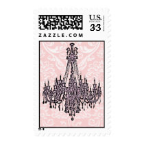 Pink Frosting Damask Chandelier Stamps by pauletteparis Pink Frosting Damask Chandelier Stamps