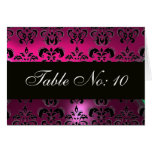 PINK FUCHSIA  PURPLE BLACK  DAMASK TABLE SEATING cards