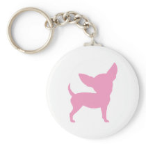 Pink Funny Chihuahua Keychain