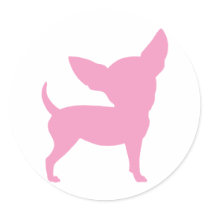 Pink Funny Chihuahua Stickers