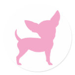 Pink Funny Chihuahua Stickers